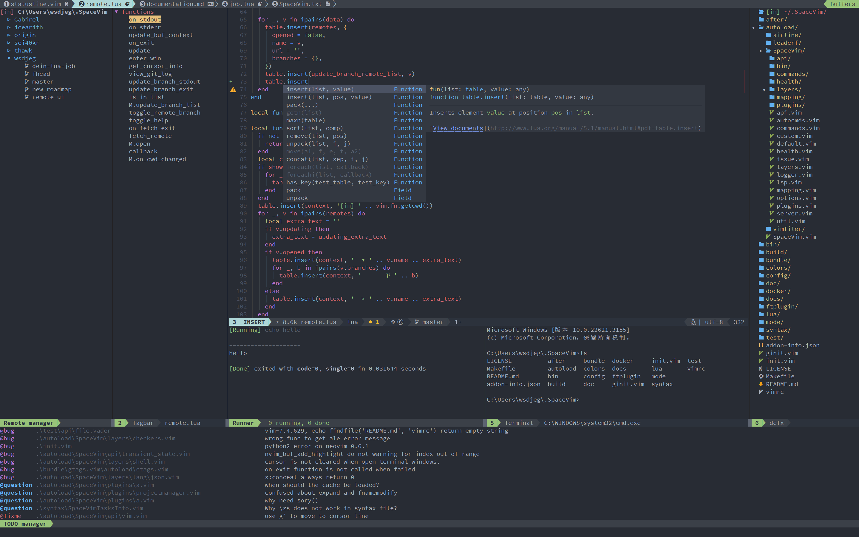 SpaceVim 是一个模块化的 Vim 和 Neovim 配置集合，它的灵感来自于 spacemacs。 以模块的方式组织插件及相关配置，将相